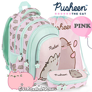 Pusheen Cat iskolatáska, hátizsák SZETT – Pink