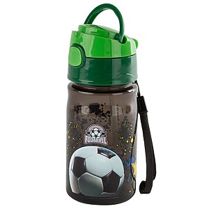Szívószálas focis műanyag kulacs 330 ml – Football Fever