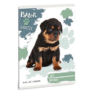 Ars Una 3. osztályos vonalas füzet A5 – Bátor Mancsok – Rottweiler