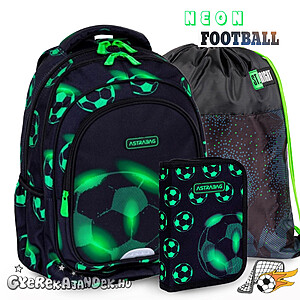 Astra focis iskolatáska, hátizsák SZETT 42 cm – Neon Futball