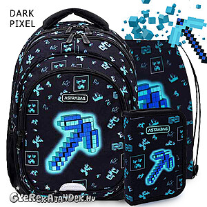 Astra ergonomikus iskolatáska, hátizsák SZETT 42 cm – Dark Pixel