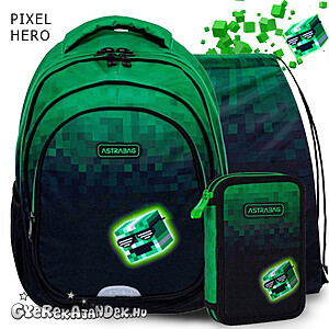 Astra ergonomikus iskolatáska, hátizsák SZETT 42 cm – Pixel Hero