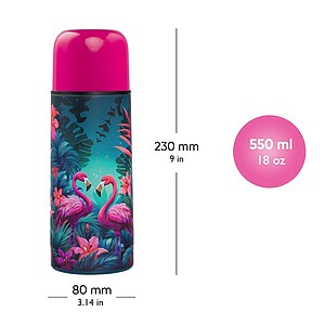 Baagl fémkulacs, termosz 550ml – Pink Flamingos