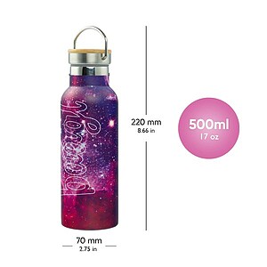 Baagl fémkulacs, termosz bambusz tetővel 500ml – Galaxy