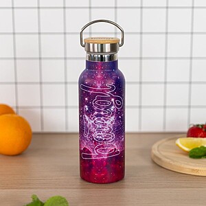 Baagl fémkulacs, termosz bambusz tetővel 500ml – Galaxy