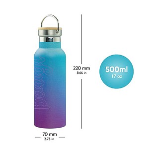 Baagl fémkulacs, termosz bambusz tetővel 500ml – Gradient blue