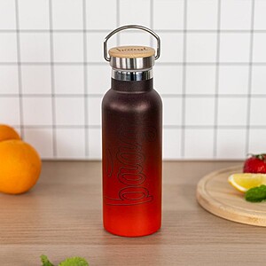 Baagl fémkulacs, termosz bambusz tetővel 500ml – Gradient red