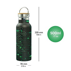 Baagl fémkulacs, termosz bambusz tetővel 500ml – Numbers
