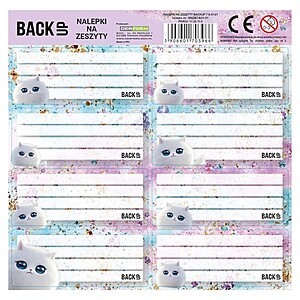 BackUp cicás füzetcímke 8 db-os Fluffy Cats – többféle