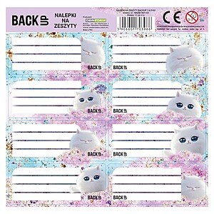BackUp cicás füzetcímke 8 db-os Fluffy Cats – többféle