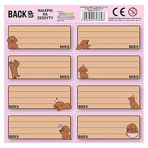 BackUp füzetcímke 8 db-os Fluffy Puppy – többféle
