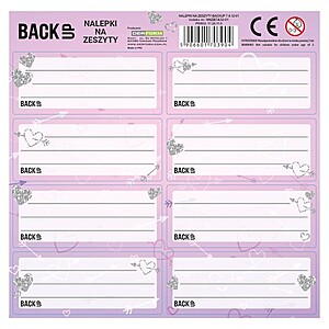 BackUp füzetcímke 8 db-os – Silver Hearts