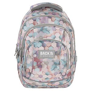 BackUp iskolatáska hátizsák – Pastel Hexagon