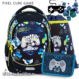 Belmil ergonomikus iskolatáska SZETT – Pixel Cube Game