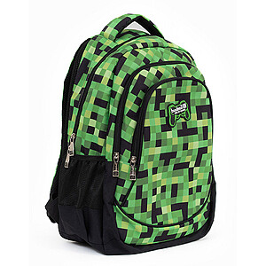 Budmil gamer iskolatáska, hátizsák – Green Pixel