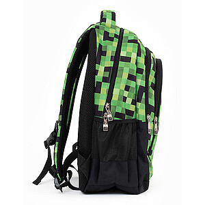 Budmil gamer iskolatáska, hátizsák – Green Pixel