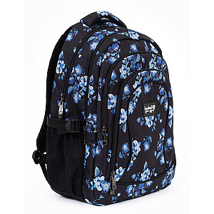 Budmil virágos iskolatáska, hátizsák – Blue Flowers