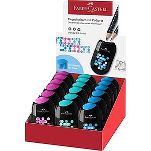 Faber-Castell műanyag tartályos hegyező kétlyukú – többféle