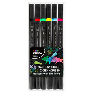 Kidea ecsetvégű filctoll készlet 6 db-os
