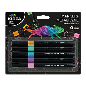 Kidea vastag filctoll készlet 5 db-os metál színű