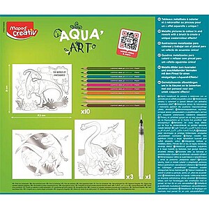 MAPED CREATIV Dínós színező készlet akvarell ceruzával
