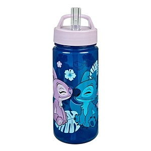 Scooli Stitch szívószálas kulacs 500 ml – Flower