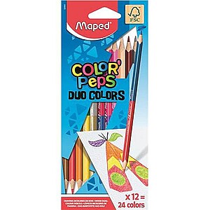 Színes ceruza készlet 12 db-os kétvégű – Color Peps Duo