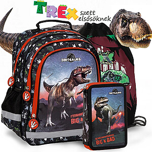 Dinoszauruszos iskolatáska hátizsák SZETT – Big T-Rex