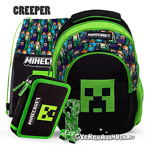 Astra Minecraft iskolatáska, hátizsák 39 cm SZETT – Creeper
