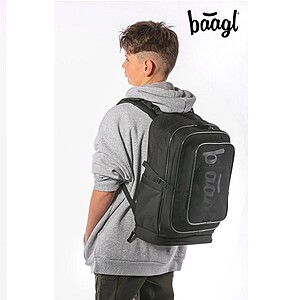 Baagl iskolatáska, hátizsák Cubic – Black