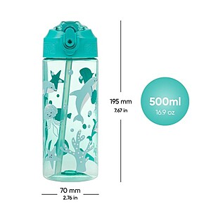 Baagl tritán kulacs 500 ml-es szívószálas – Delfin