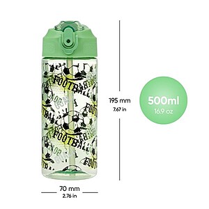 Baagl tritán kulacs 500 ml-es szívószálas – Football