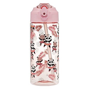 Baagl tritán kulacs 500 ml-es szívószálas – Panda Dance