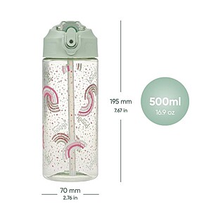 Baagl tritán kulacs 500 ml-es szívószálas – Pink Rainbow