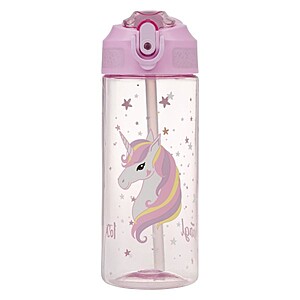 Baagl tritán kulacs 500 ml-es szívószálas – Rainbow Unicorn