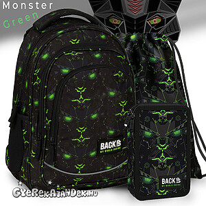 BackUp iskolatáska hátizsák SZETT – Monster Green