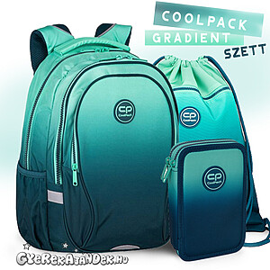 Coolpack iskolatáska hátizsák SZETT FACTOR X – Gradient Blue Lagoon