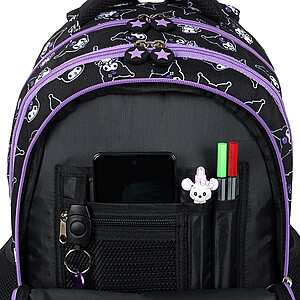 Kuromi ergonomikus iskolatáska, hátizsák – Black